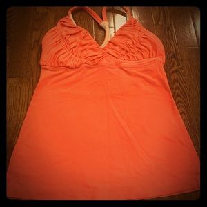 Lululemon Size 6 V Neck Tank, Built in Bra, Melon